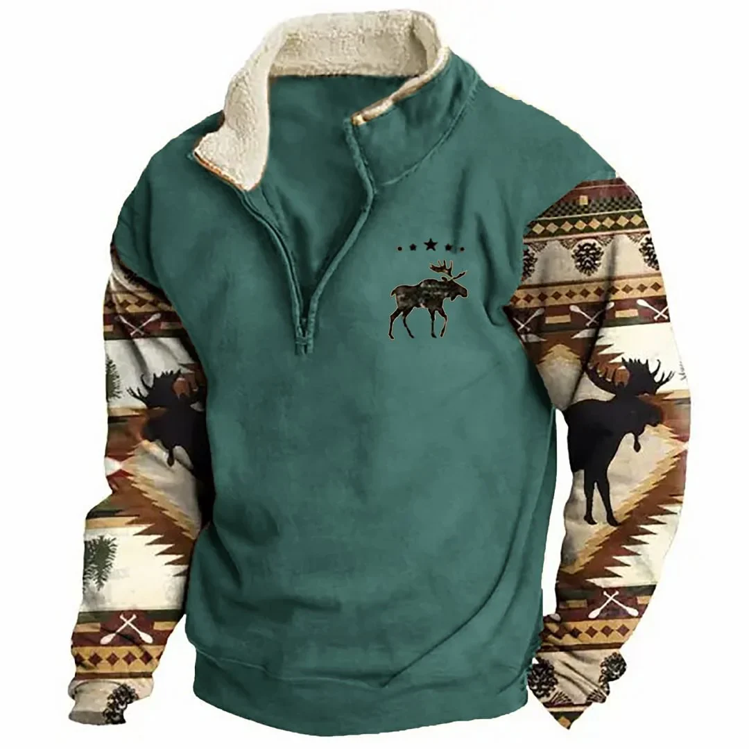 Men's Stand-up Collar Sweatshirt(Fleece-lined Collar