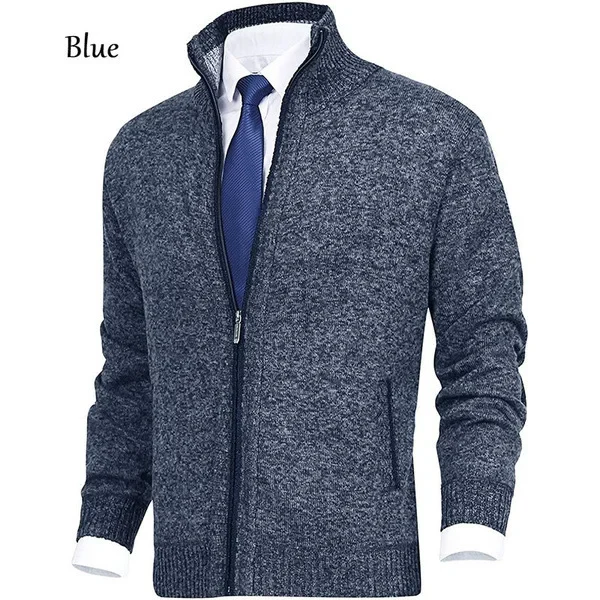 Men's Stylish Stand Collar Cardigan Sweater Jacket