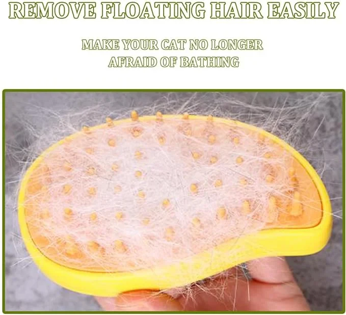 Steamy Cat Brush - 2024 Best Steam Cat Brush, 3in1 Cat Steamy Brush, Cat Spray Massage Comb, Rechargeable Cat Slicker Brush With Liquid Inlet, Cat Grooming Brush, Eliminate Flying Hair (Green)